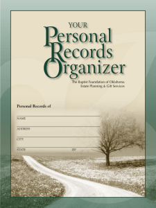 Personal Records Organizer - The Baptist Foundation of Oklahoma