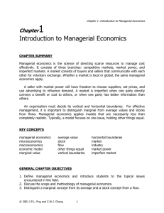 Chapter 1: Introduction to Managerial Economics
