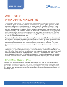 water rates: water demand forecasting