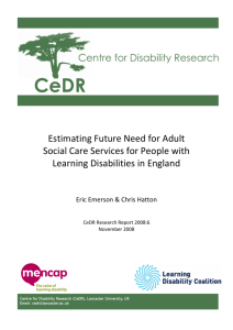 Estimating Future Need for Adult Social Care