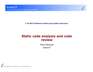 Static evaluation and code inspection