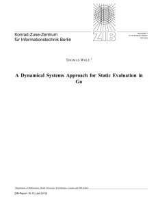 A Dynamical Systems Approach for Static Evaluation in Go