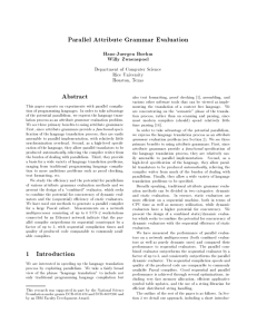 Parallel Attribute Grammar Evaluation Abstract 1 Introduction