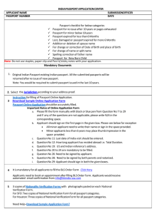 INDIA PASSPORT APPLICATION CENTER APPLICANTNAME