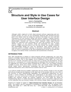 Structure and Style in Use Cases for User Interface Design