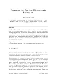 Supporting Use Case based Requirements Engineering