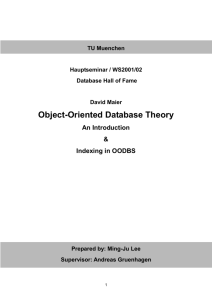 Object-Oriented Database Theory