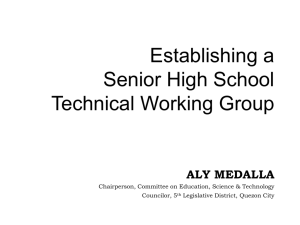 Establishing a Senior High School Technical Working Group