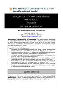 COURSE OBJECTIVE INTRODUCTION TO INTERNATIONAL