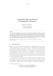 Admissible Representations of Probability Measures