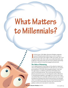 What Matters to Millennials