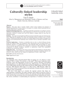 Culturally-linked leadership styles