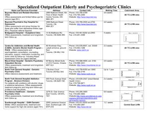 Specialized Outpatient Elderly and Psychogeriatric Clinics