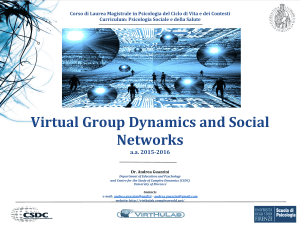 Virtual Group Dynamics and Social Networks