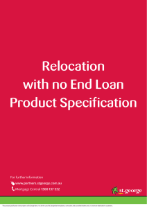 Relocation with no End Loan Product Specification