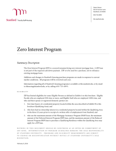 Zero Interest Program - Stanford Faculty Staff Housing