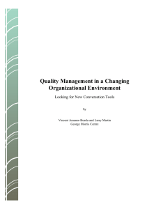 Quality Management in a Changing Organizational Environment