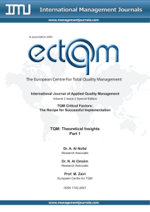 TQM: Theoretical Insights - Part 1 - International Management Journals