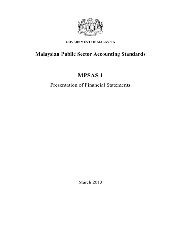 mpsas 1 presentation of financial statements
