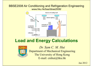 Load and Energy Calculations - Department of Mechanical