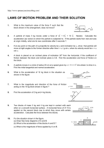 LAWS OF MOTION PROBLEM AND THEIR SOLUTION