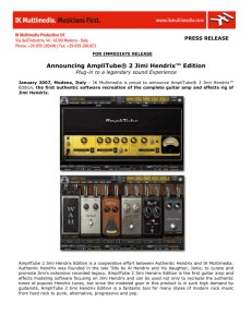 Announcing AmpliTube® 2 Jimi Hendrix™ Edition