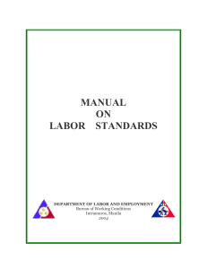 Manual on Labor Standards - Bureau Of Working Conditions