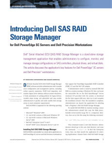 Introducing Dell SAS RAID Storage Manager for Dell PowerEdge