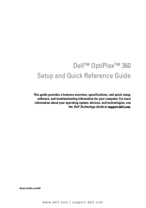 Dell Optiplex 360 Setup and Quick Reference Guide - MI