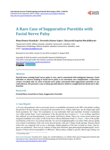 A Rare Case of Suppurative Parotitis with Facial Nerve Palsy