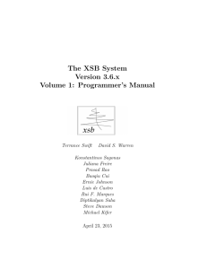 The XSB System Version 3.6.x Volume 1