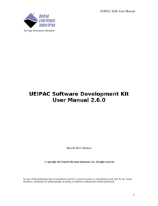 UEIPAC Software Development Kit User Manual 2.6.0