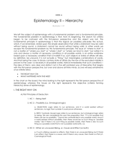 Epistemology II – Hierarchy