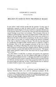 Belief in God Is Not Properly Basic