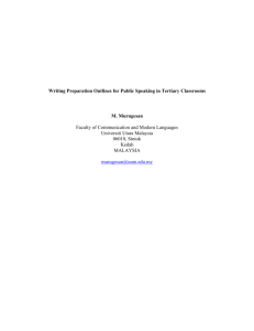 Writing Preparation Outlines for Public Speaking in Tertiary