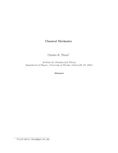 Advanced Classical Mechanics Lecture Notes - Physics