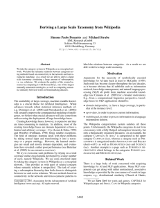 Deriving a Large-Scale Taxonomy from Wikipedia