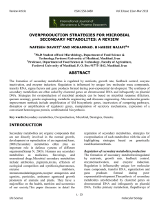 overproduction strategies for microbial secondary metabolites