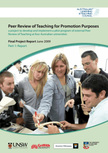 Peer Review of Teaching for Promotion Purposes