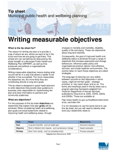 Writing measurable objectives