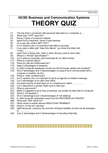 GCSE Business and Communication Systems THEORY QUIZ