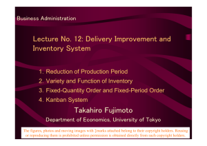 Lecture No. 12: Delivery Improvement and Inventory System