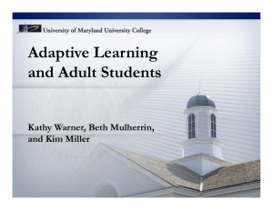 Adaptive Learning and Adult Students