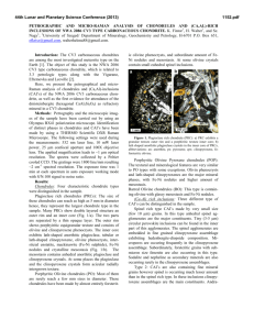 petrographic and micro-raman analysis of chondrules and (ca,al)