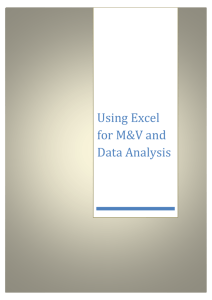 Using Excel for M&V and Data Analysis