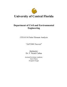 SAP2000 Tutorial Handout - Department of Civil, Environmental