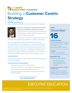 Building a Customer Centric Strategy