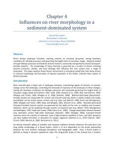 Influences on river morphology in a sediment