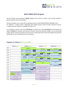 Full Final Program for Baltic DB&IS 2014