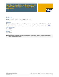 SAP BusinessObjects Enterprise XI 3.1 SP4 for Windows